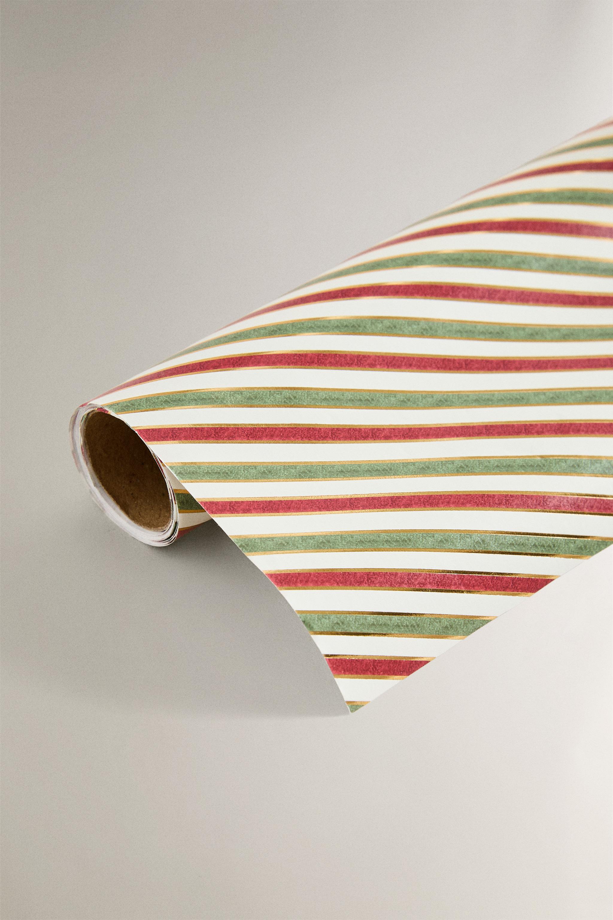 SHINY STRIPED CHRISTMAS WRAPPING PAPER